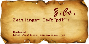 Zeitlinger Csépán névjegykártya